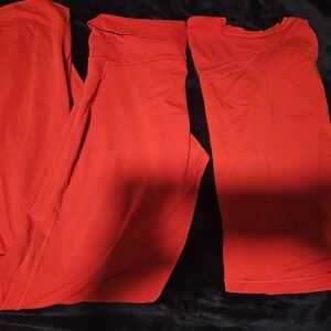 Vibrant Red Track Pants & Matching Top with Stretchy Comfort